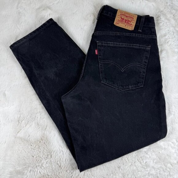 Vintage Y2K Levis 560 Jeans Men's 36x32 Black Denim Loose Fit Tapered Leg Zip - Picture 1 of 10